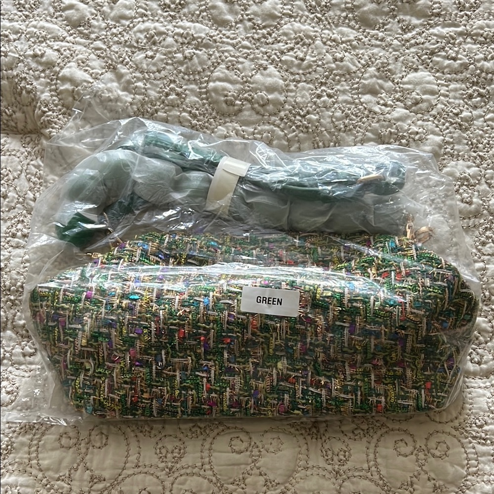 Gibson Green Tweed Crossbody Bag